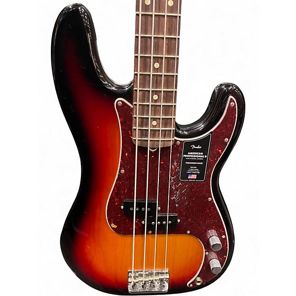 Used Fender American Professional II Precision Bass 3 Color Sunburst Electric Bass Guitar