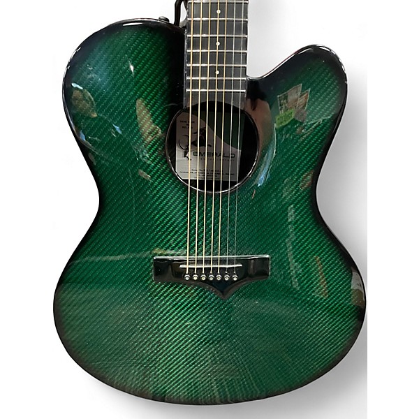 Used Emerald X30-7 Green Carbon Fiber Acoustic Guitar