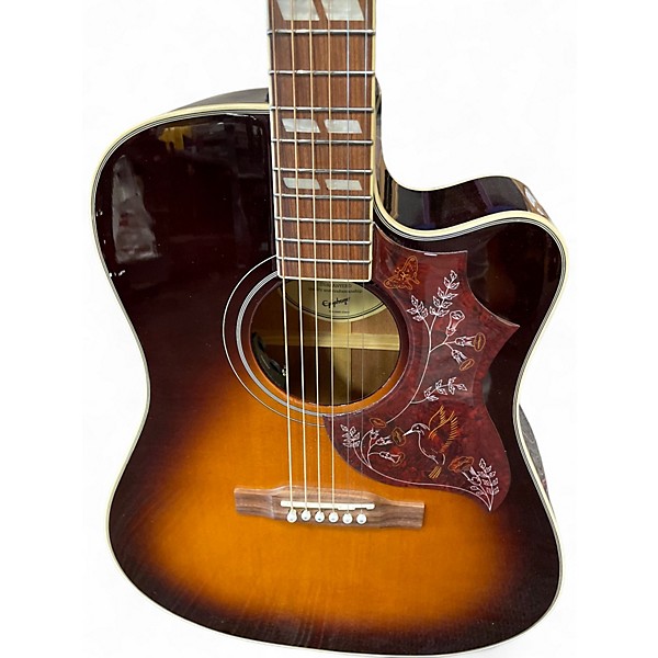 Used Epiphone HUMMINGBIRD EC STUDIO Tobacco Sunburst Acoustic Electric Guitar