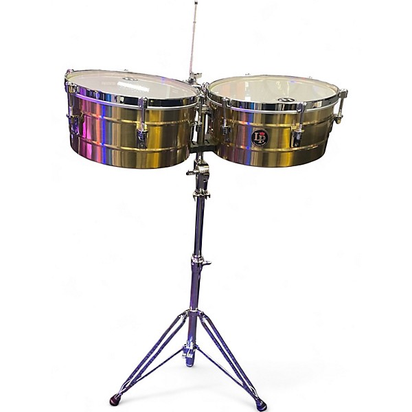 Used LP 14in Tito Puente 14" and 15" Brass Timbales BRASS Drum