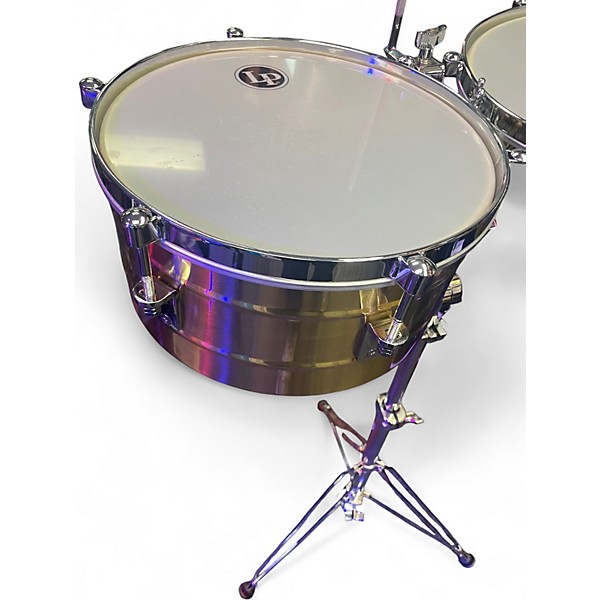 Used LP 14in Tito Puente 14" and 15" Brass Timbales BRASS Drum