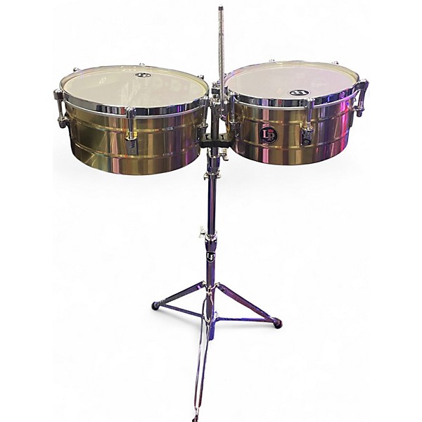 Used LP 14in Tito Puente 14" and 15" Brass Timbales BRASS Drum