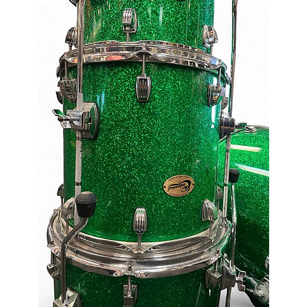 Used Ludwig 6 Piece Centennial Green Sparkle Drum Kit