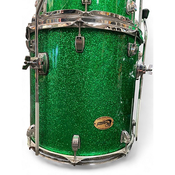 Used Ludwig 6 Piece Centennial Green Sparkle Drum Kit