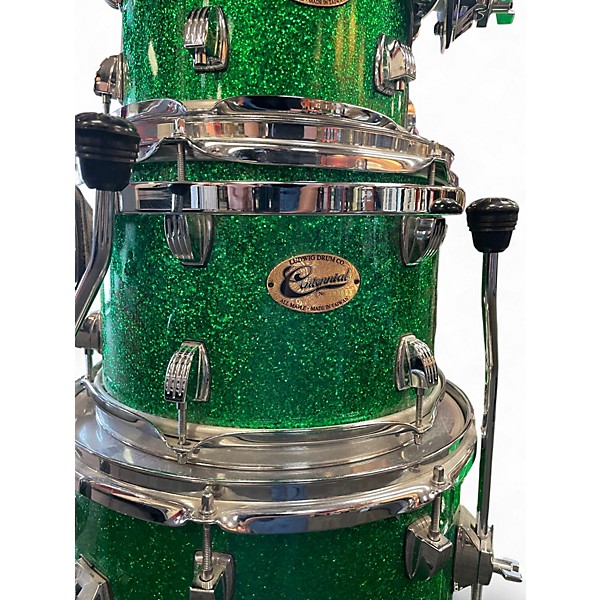 Used Ludwig 6 Piece Centennial Green Sparkle Drum Kit