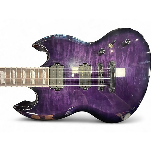 Used ESP LTD Viper 1000 Deluxe Trans Purple Solid Body Electric Guitar