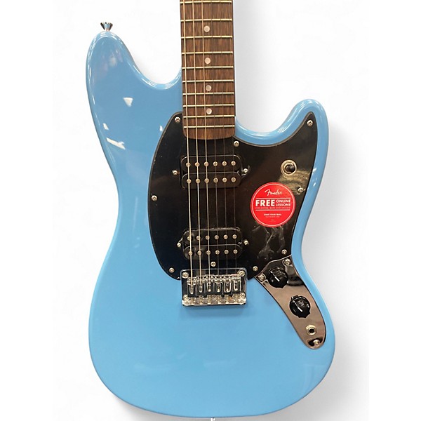 Used Squier Bullet Mustang HH Daphne Blue Solid Body Electric Guitar