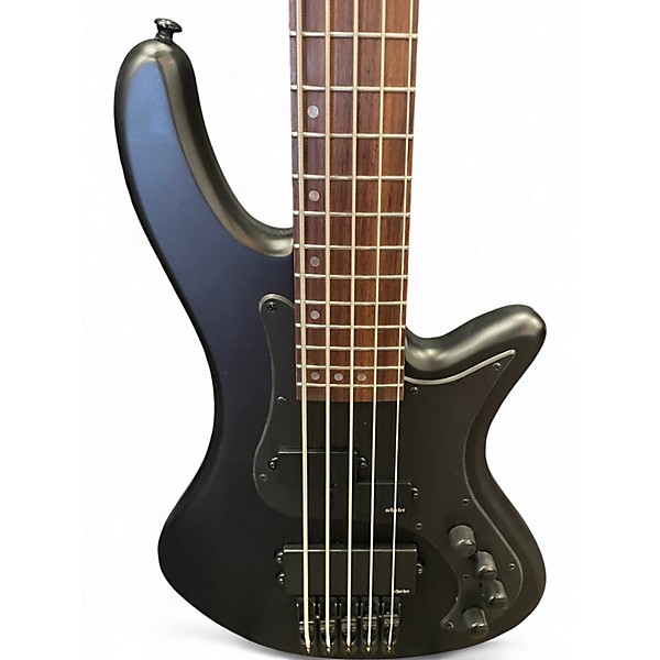 Used Schecter Guitar Research STEALTH Flat Black Electric Bass Guitar