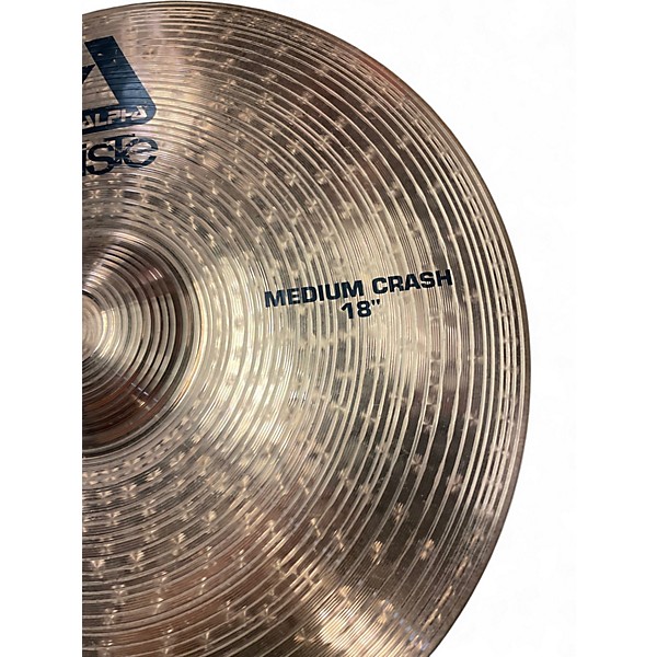 Used Paiste 18in Alpha Medium Crash Brilliant Cymbal