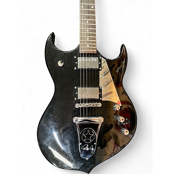 Used Silvertone Paul Stanley PSSN1 Black Solid Body Electric Guitar