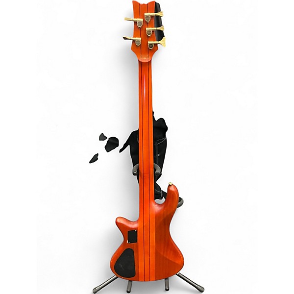 Used Schecter Guitar Research Stiletto Studio 5 String Satin Honey Electric Bass Guitar