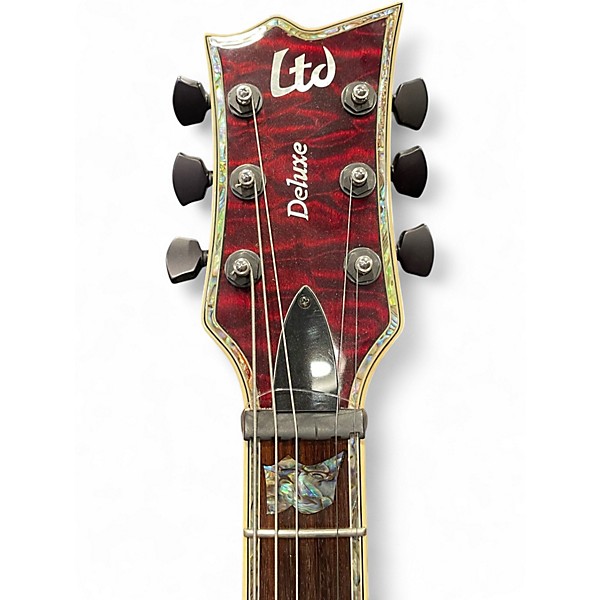 Used ESP LTD EC1000 Deluxe Crimson Red Trans Solid Body Electric Guitar