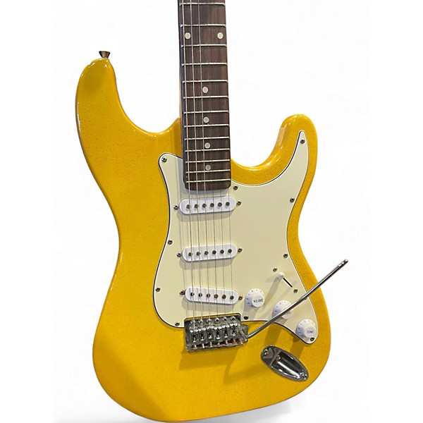 Used Mahar STRATOCASTER GLITTER YELLOW Solid Body Electric Guitar
