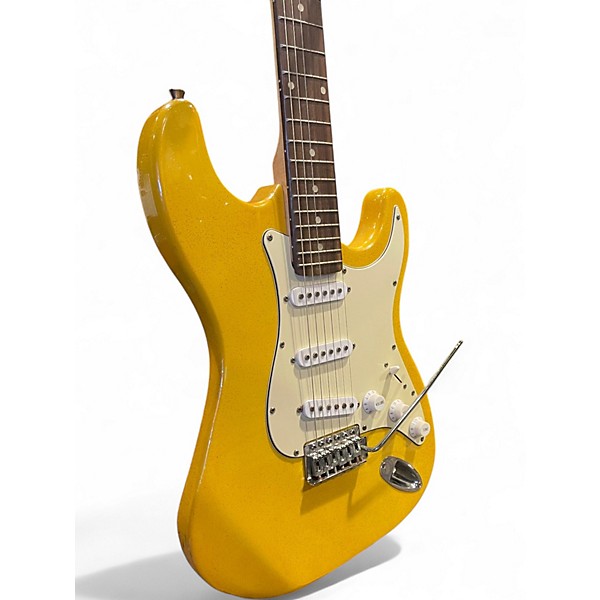 Used Mahar STRATOCASTER GLITTER YELLOW Solid Body Electric Guitar