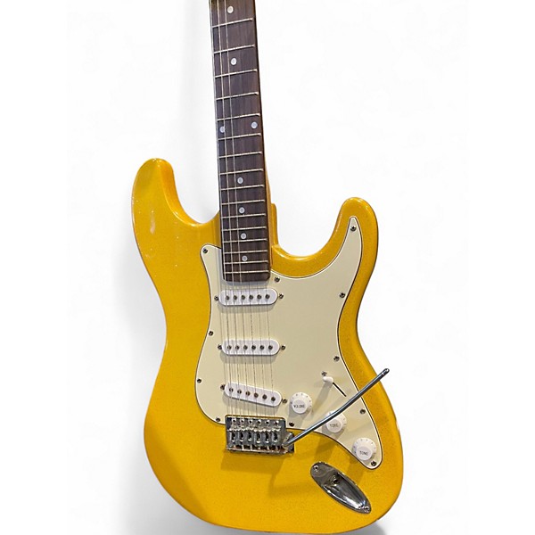 Used Mahar STRATOCASTER GLITTER YELLOW Solid Body Electric Guitar