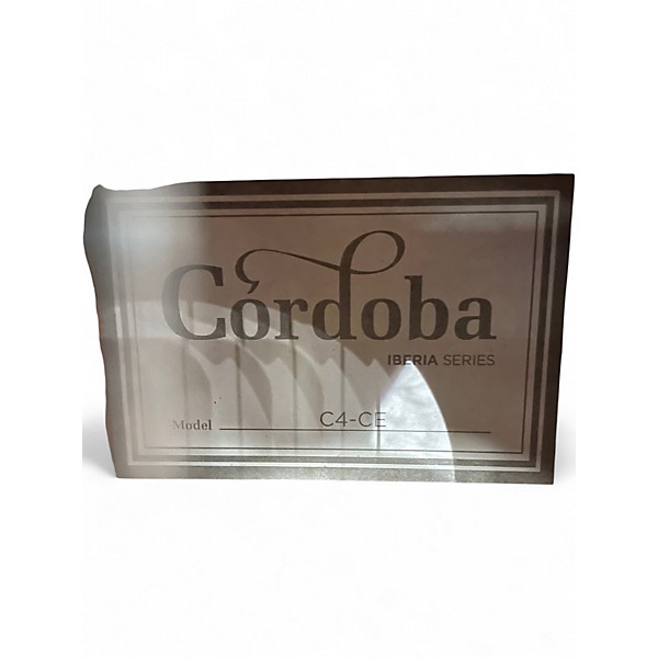 Used Cordoba C4 CE Brown Sunburst Classical Acoustic Electric Guitar