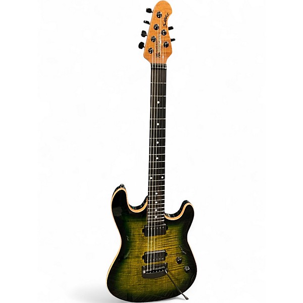 Used Ernie Ball Music Man Sabre Gator Burst Flame Solid Body Electric Guitar