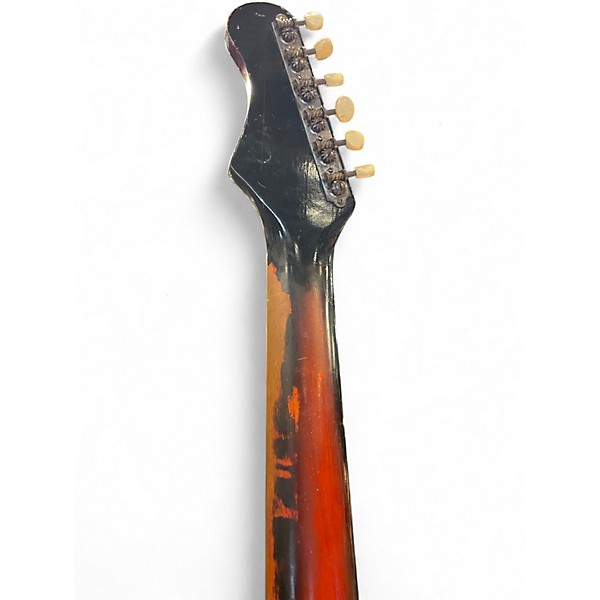 Vintage 1960s Silvertone Silhouette 3 Color Sunburst Solid Body Electric Guitar