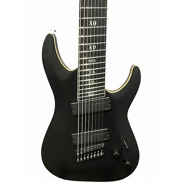 Used Schecter Guitar Research evil twin c8 Trans Black Solid Body Electric Guitar