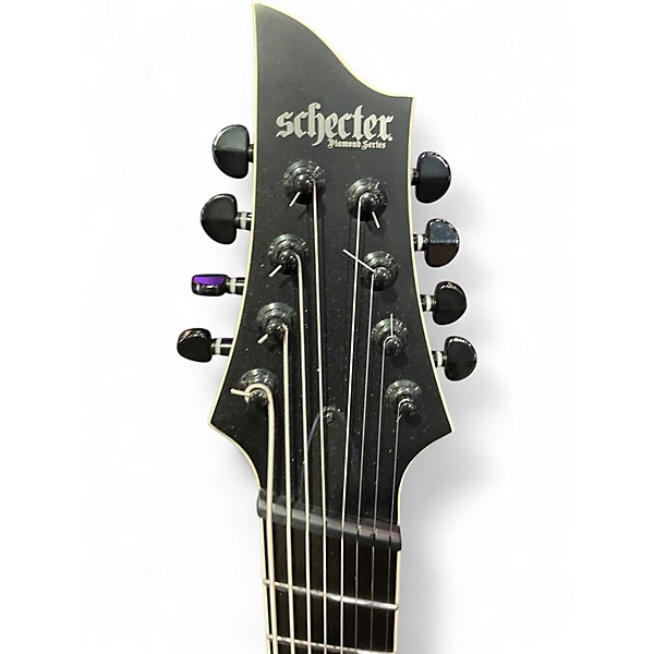 Used Schecter Guitar Research evil twin c8 Trans Black Solid Body Electric Guitar