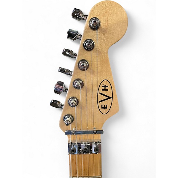 Used EVH Striped Series Frankie Black and White Solid Body Electric Guitar