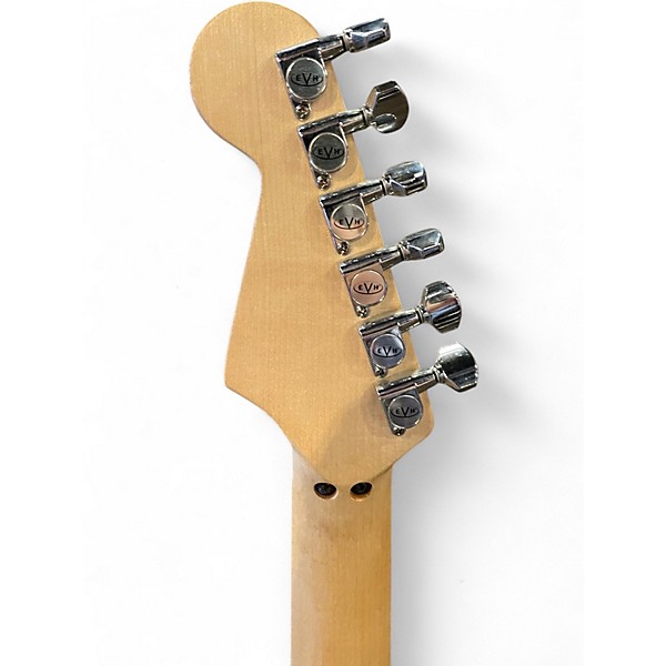 Used EVH Striped Series Frankie Black and White Solid Body Electric Guitar