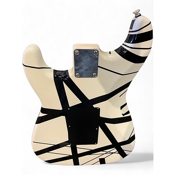 Used EVH Striped Series Frankie Black and White Solid Body Electric Guitar