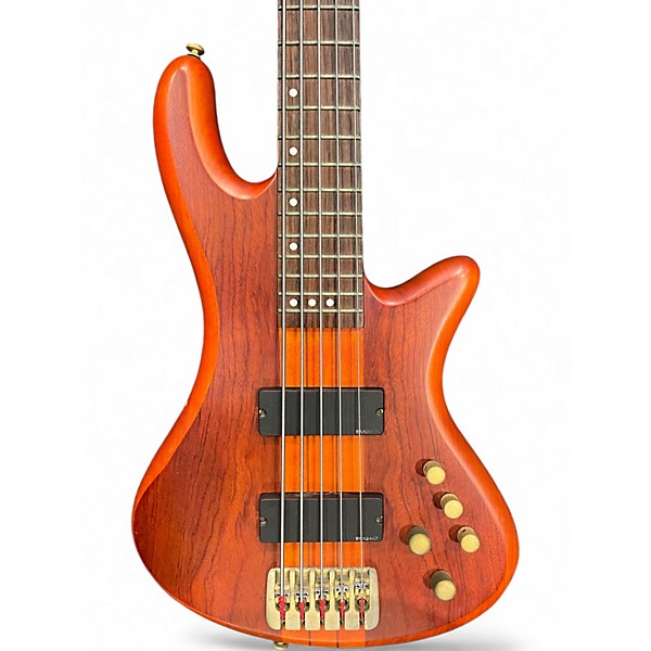 Used Schecter Guitar Research Stiletto Studio 5 String Honey Satin Electric Bass Guitar