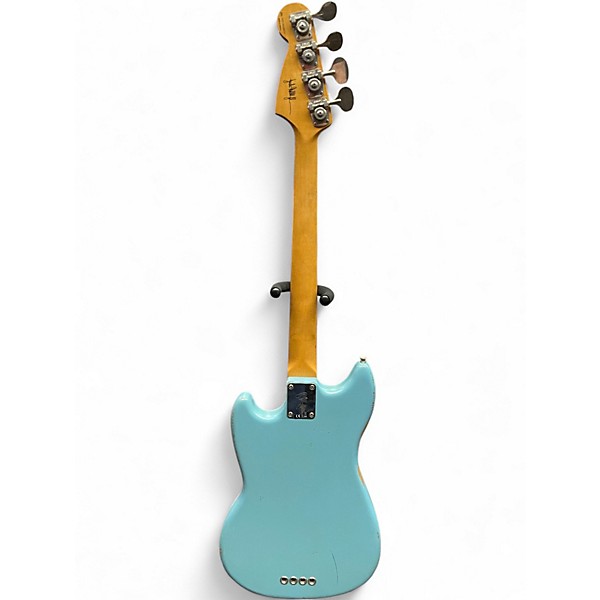 Used 2018 Fender JMJ Road Worn Mustang Bass Daphne Blue Electric Bass Guitar