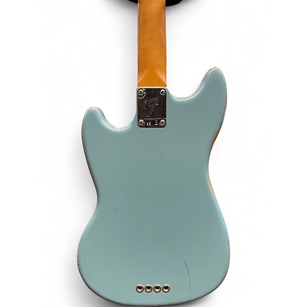 Used 2018 Fender JMJ Road Worn Mustang Bass Daphne Blue Electric Bass Guitar