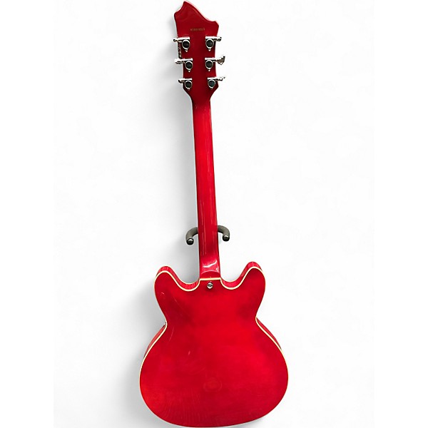 Used Hagstrom Viking  Wild Cherry Transparent Hollow Body Electric Guitar