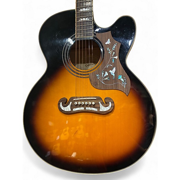 Used Epiphone EJ200SCE Vintage Sunburst Acoustic Electric Guitar