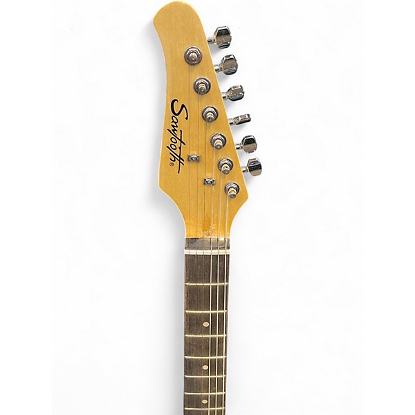 Used Sawtooth SINGLE CUT LEFT HANDED GREEN Solid Body Electric Guitar