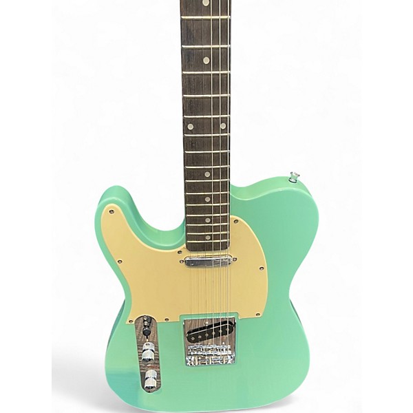 Used Sawtooth SINGLE CUT LEFT HANDED GREEN Solid Body Electric Guitar