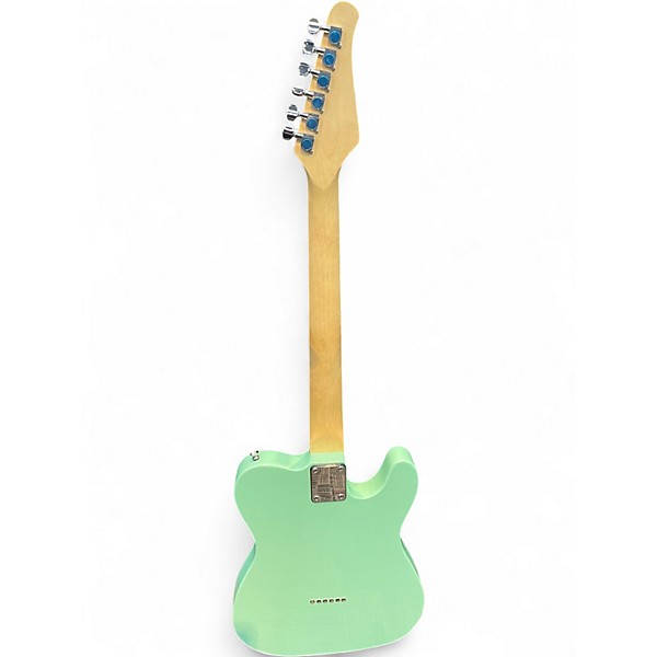Used Sawtooth SINGLE CUT LEFT HANDED GREEN Solid Body Electric Guitar