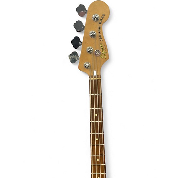 Used Squier Jaguar Bass Red Electric Bass Guitar