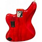 Used Squier Jaguar Bass Red Electric Bass Guitar
