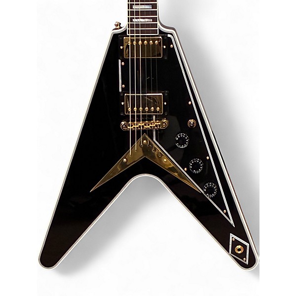 Used 2025 Gibson Flying V Custom Ebony Solid Body Electric Guitar