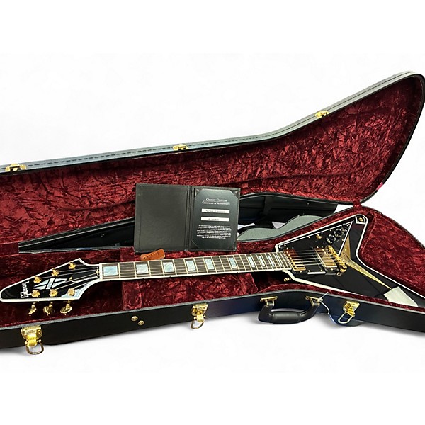 Used 2025 Gibson Flying V Custom Ebony Solid Body Electric Guitar