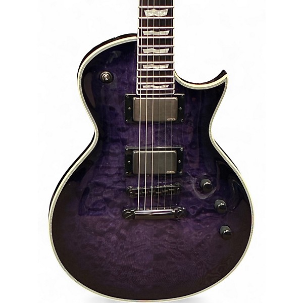 Used ESP LTD EC1000 Deluxe See Thru Purple Solid Body Electric Guitar