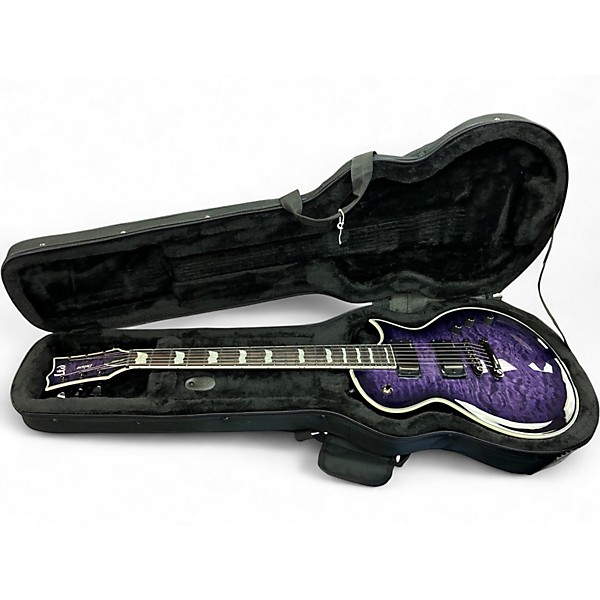 Used ESP LTD EC1000 Deluxe See Thru Purple Solid Body Electric Guitar