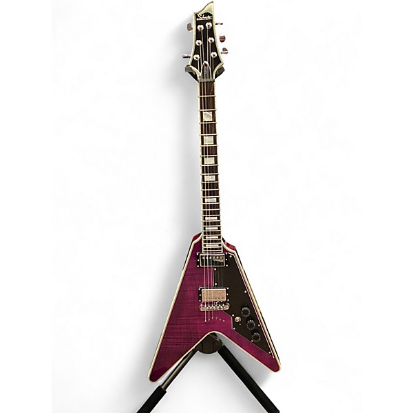 Used Schecter Guitar Research V1 Custom Trans Purple Solid Body Electric Guitar