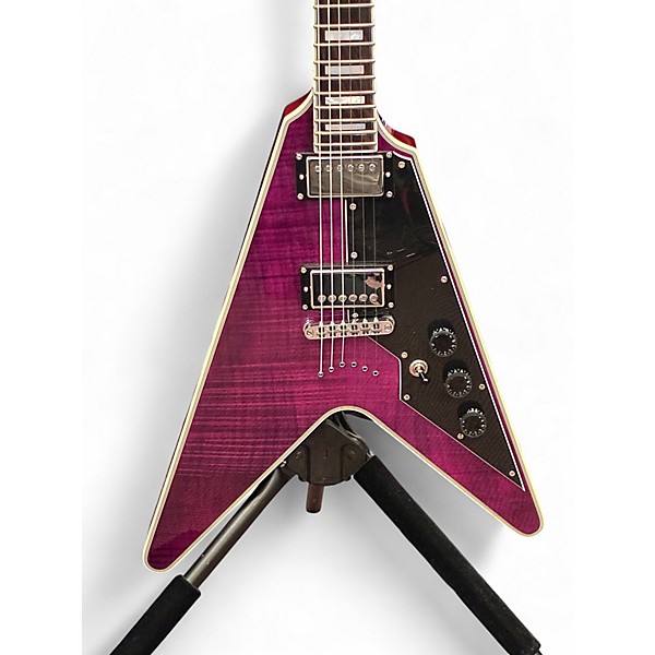 Used Schecter Guitar Research V1 Custom Trans Purple Solid Body Electric Guitar