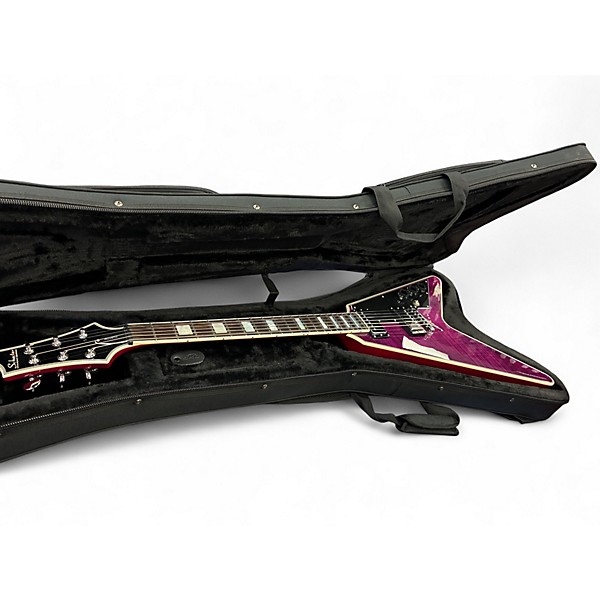 Used Schecter Guitar Research V1 Custom Trans Purple Solid Body Electric Guitar