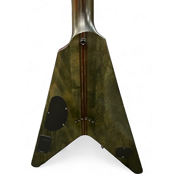 Used Schecter Guitar Research V1 SLS ELITE EVIL TWIN Satin Black Solid Body Electric Guitar