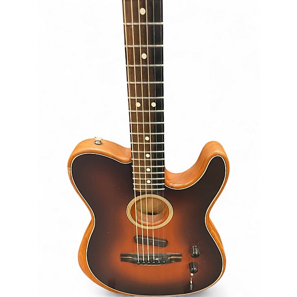 Used Fender American Acoustasonic Telecaster Sunburst Acoustic Electric Guitar