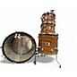 Used Rogers 4 Piece "Londoner" Butcher Block Koa Drum Kit thumbnail