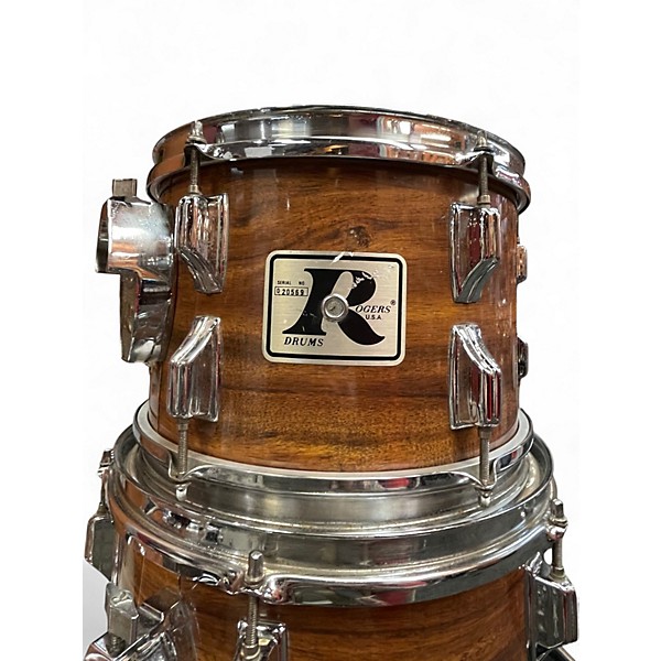 Used Rogers 4 Piece "Londoner" Butcher Block Koa Drum Kit