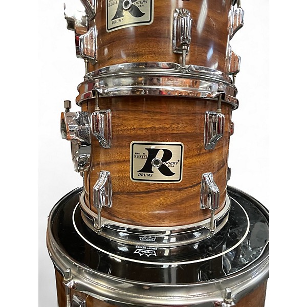 Used Rogers 4 Piece "Londoner" Butcher Block Koa Drum Kit