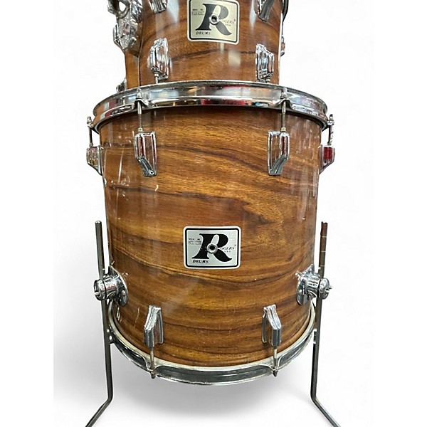 Used Rogers 4 Piece "Londoner" Butcher Block Koa Drum Kit